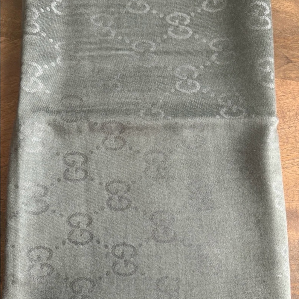 Gray Gucci jacquard silk and wool blend Scarf